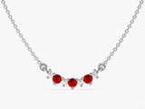 Curved Cluster Garnet Birthstone Necklace