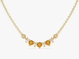 Curved Cluster Citrine Birthstone Necklace