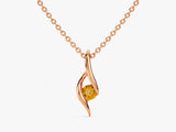 Solitaire Citrine Birthstone Necklace