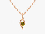 Solitaire Peridot Birthstone Necklace