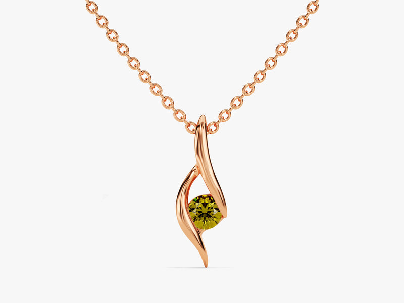 Solitaire Peridot Birthstone Necklace