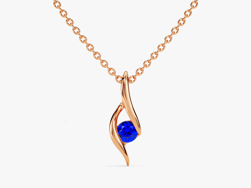 Solitaire Sapphire Birthstone Necklace