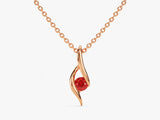 Solitaire Ruby Birthstone Necklace