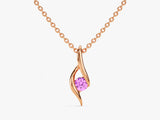 Solitaire Pink Tourmaline Birthstone Necklace