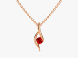 Solitaire Garnet Birthstone Necklace