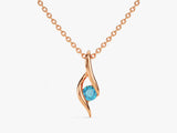 Solitaire Blue Topaz Birthstone Necklace