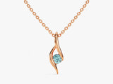 Solitaire Aquamarine Birthstone Necklace