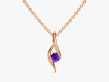 Solitaire Amethyst Birthstone Necklace