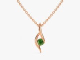 Solitaire Emerald Birthstone Necklace