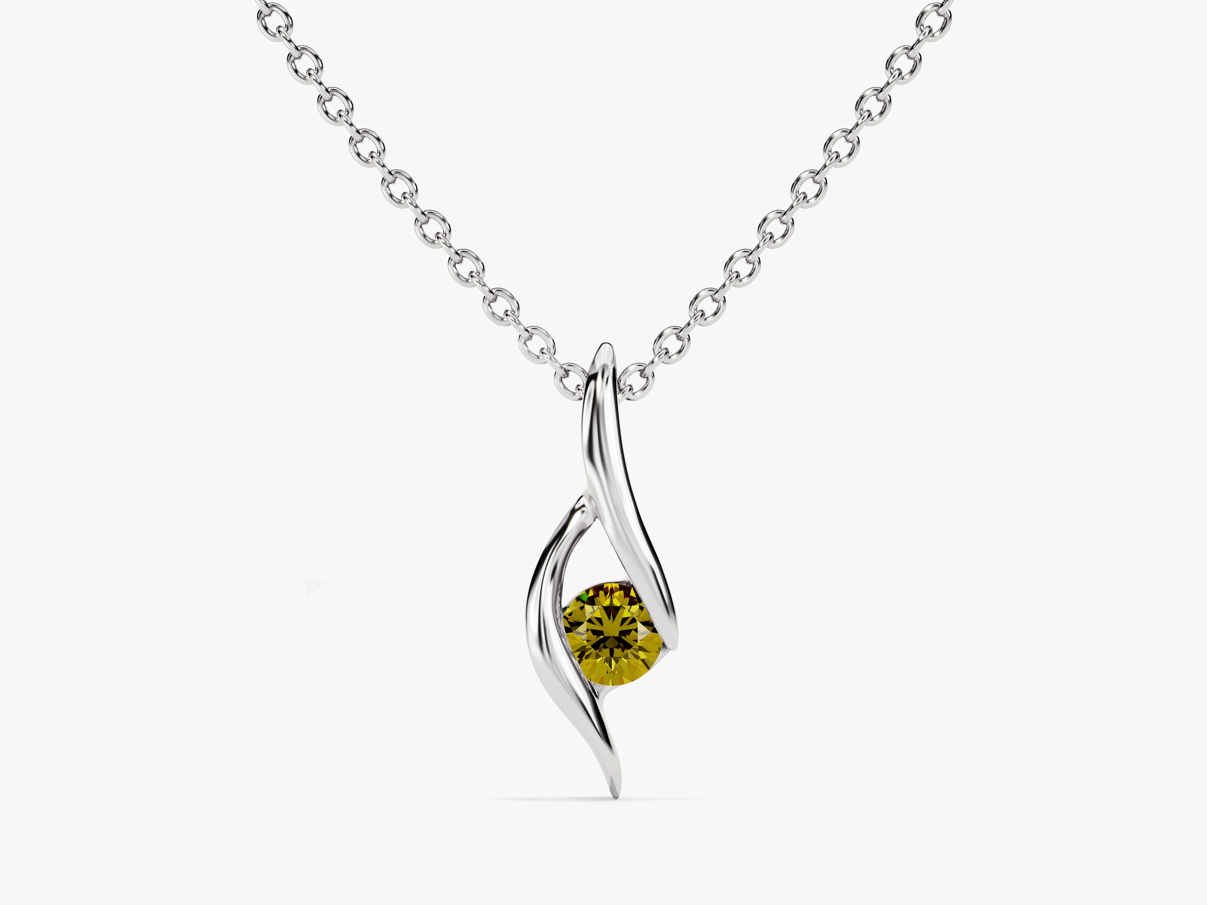 Solitaire Peridot Birthstone Necklace