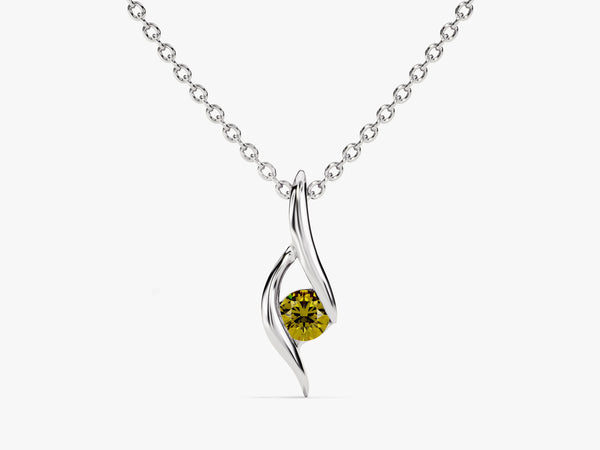 Solitaire Peridot Birthstone Necklace