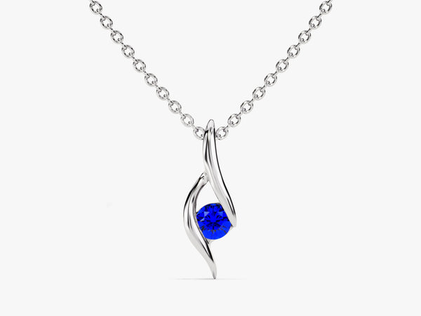 Solitaire Sapphire Birthstone Necklace