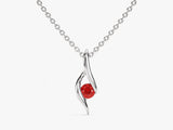 Solitaire Ruby Birthstone Necklace