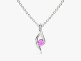 Solitaire Pink Tourmaline Birthstone Necklace