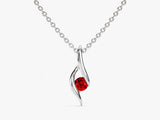 Solitaire Garnet Birthstone Necklace