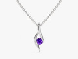 Solitaire Amethyst Birthstone Necklace