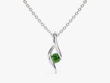 Solitaire Emerald Birthstone Necklace