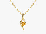 Solitaire Citrine Birthstone Necklace