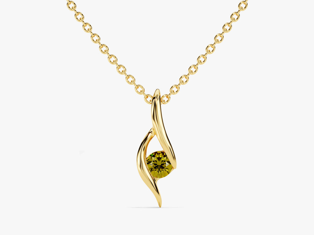 Solitaire Peridot Birthstone Necklace