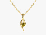 Solitaire Peridot Birthstone Necklace