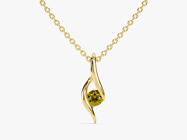 Solitaire Peridot Birthstone Necklace