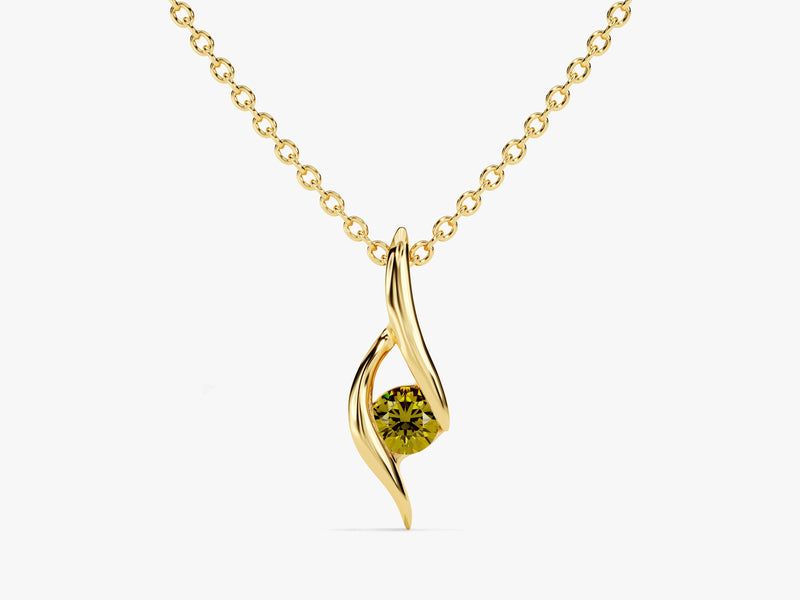 Solitaire Peridot Birthstone Necklace