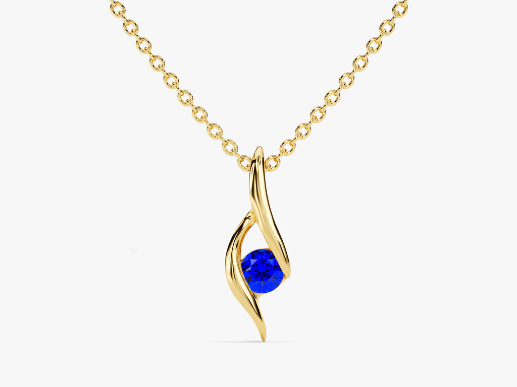 Solitaire Sapphire Birthstone Necklace