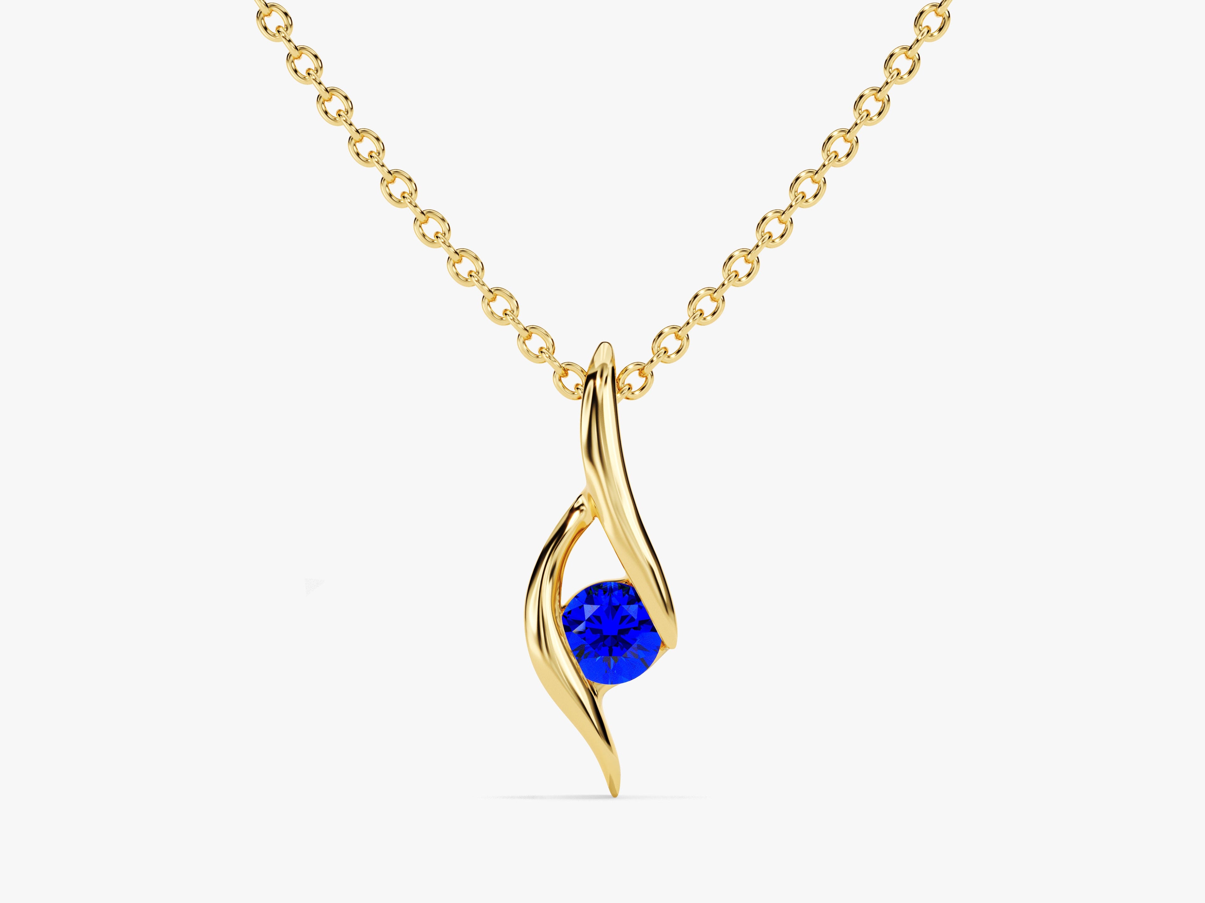 Solitaire Sapphire Birthstone Necklace