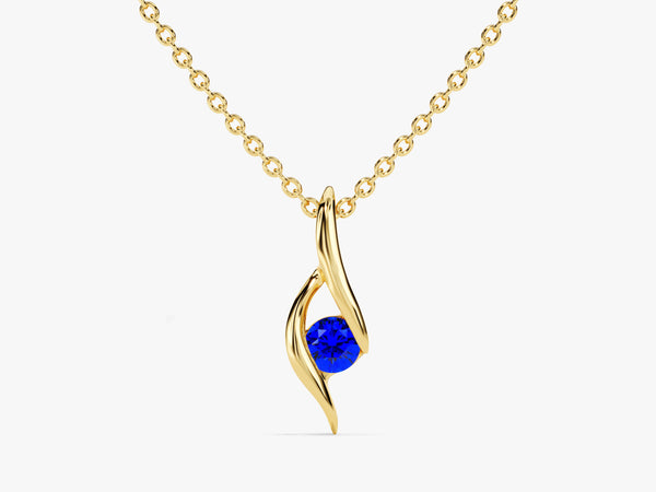 Solitaire Sapphire Birthstone Necklace