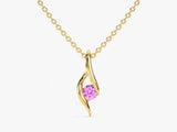 Solitaire Pink Tourmaline Birthstone Necklace