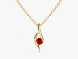 Solitaire Garnet Birthstone Necklace