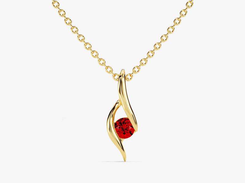 Solitaire Garnet Birthstone Necklace