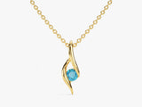 Solitaire Blue Topaz Birthstone Necklace