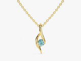 Solitaire Aquamarine Birthstone Necklace