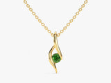 Solitaire Emerald Birthstone Necklace