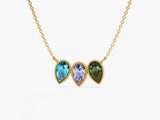 Pear Family Birthstone Necklace