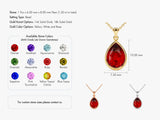 Teardrop Ruby Birthstone Necklace