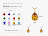 Teardrop Citrine Birthstone Necklace