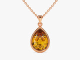 Teardrop Citrine Birthstone Necklace