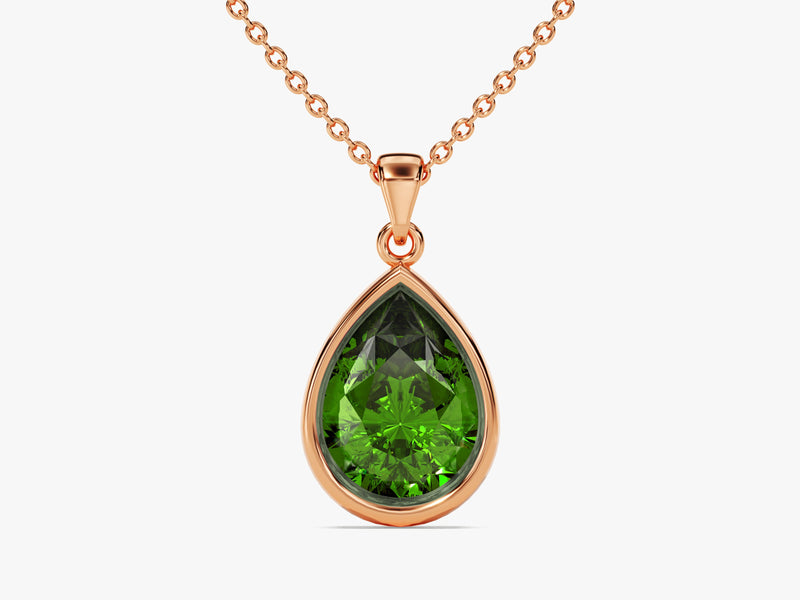 Teardrop Emerald Birthstone Necklace