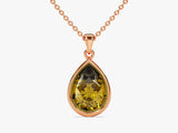 Teardrop Peridot Birthstone Necklace