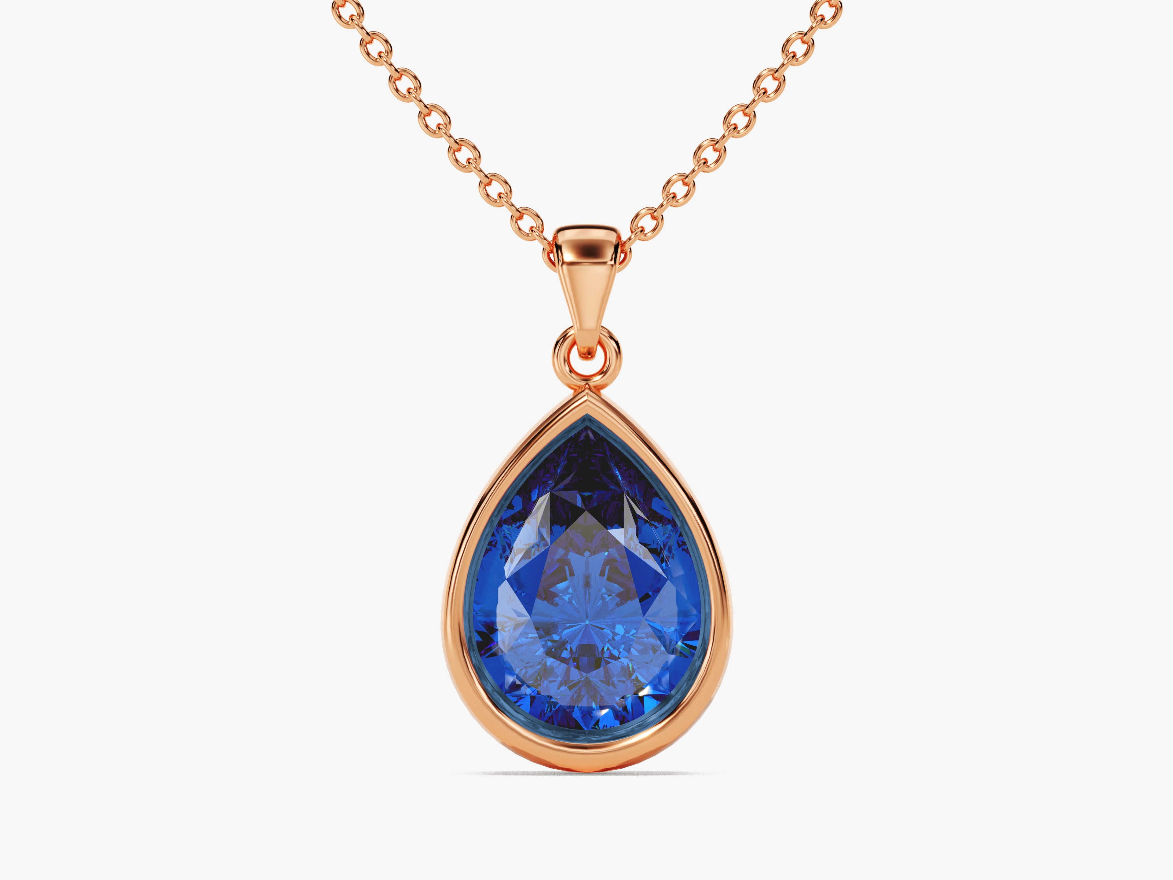 Teardrop Sapphire Birthstone Necklace