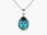 Teardrop Blue Topaz Birthstone Necklace