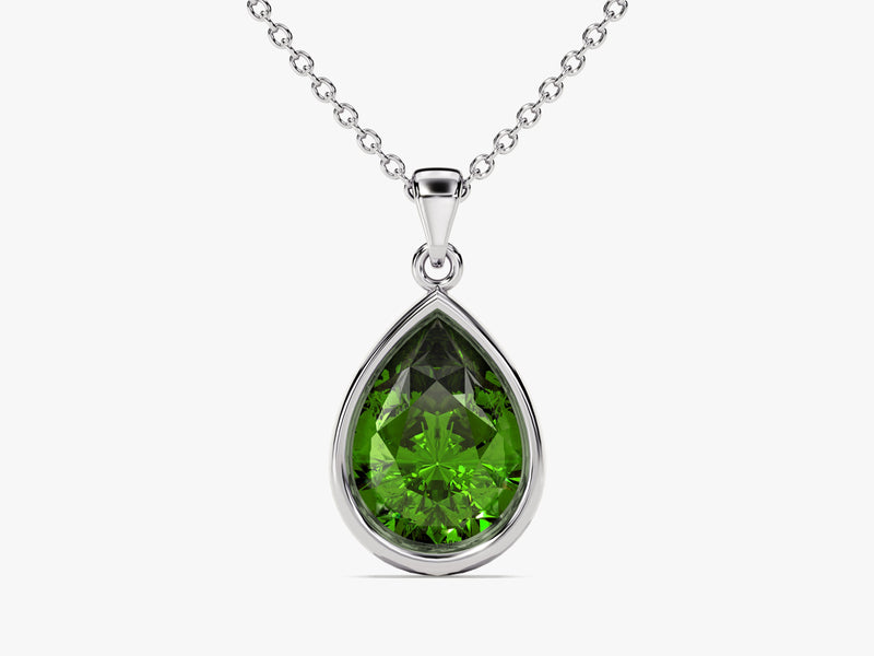 Teardrop Emerald Birthstone Necklace