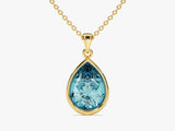 Teardrop Aquamarine Birthstone Necklace