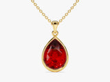 Teardrop Ruby Birthstone Necklace