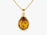 Teardrop Citrine Birthstone Necklace