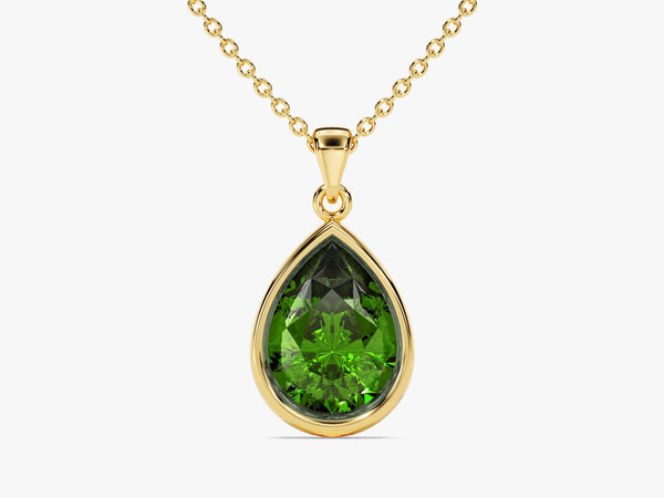 Teardrop Emerald Birthstone Necklace