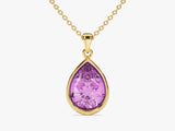 Teardrop Pink Tourmaline Birthstone Necklace