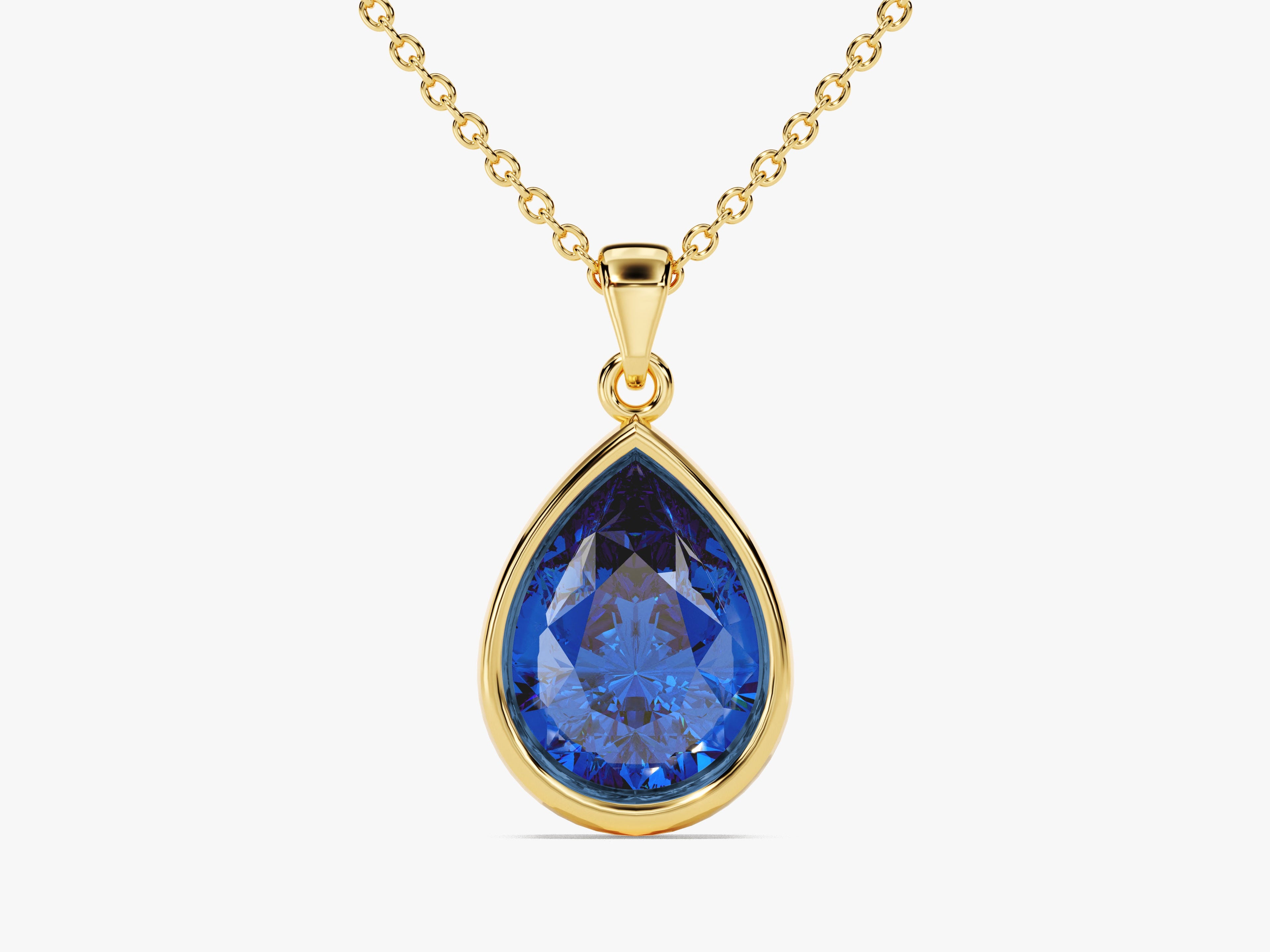 Teardrop Sapphire Birthstone Necklace